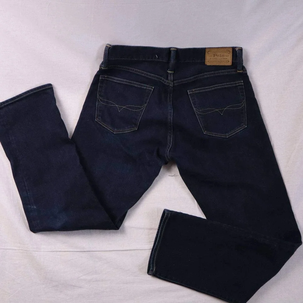 Polo Ralph Lauren Men Jeans Dark Wash Straight Leg Denim Pants Size 30x30 - Picture 2 of 7